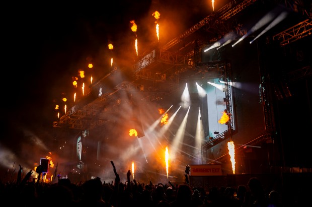 Circuit Grounds features pyrotechnics on the stage during EDC Orlando...