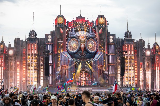 A massive owl is the centerpiece of the Kinetic Field...