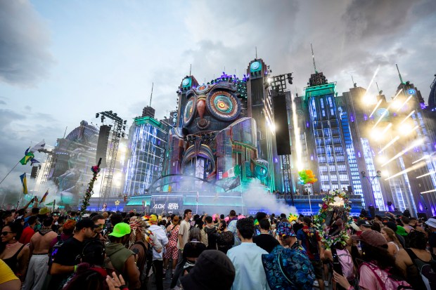 A giant owl is the centerpiece of the Kinetic Field...