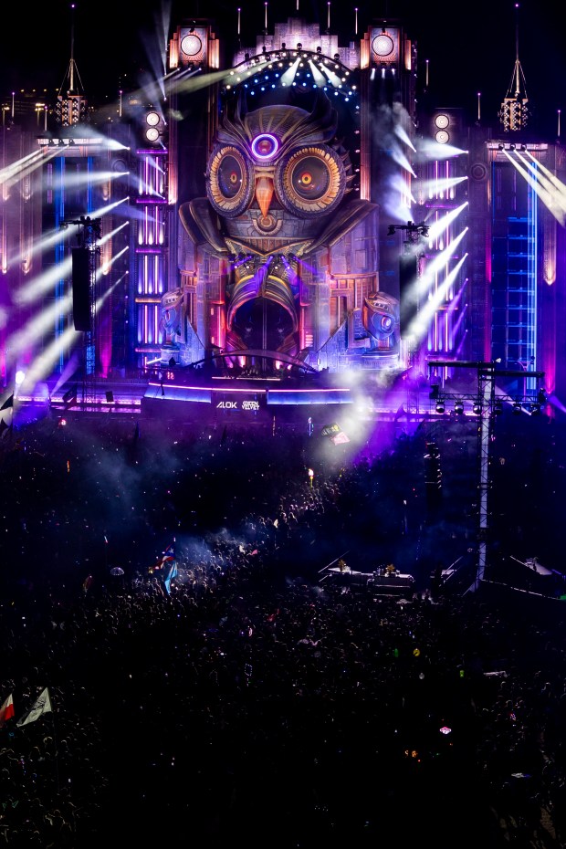 A giant owl is the focal point of the Kinetic...