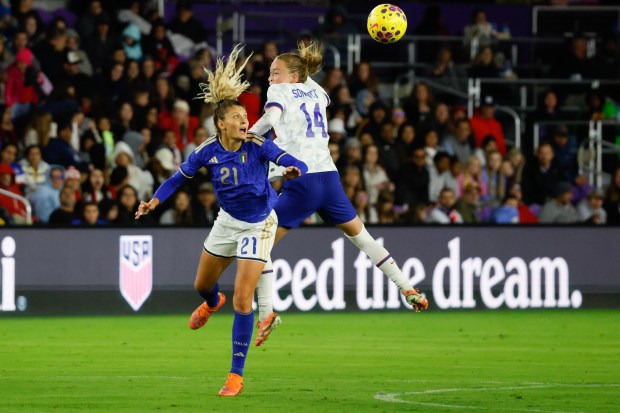 Team Italy forward Michela Cambiaghi and US Women's National Team...