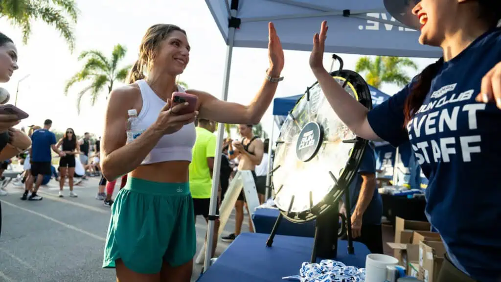 People at an outdoor running event