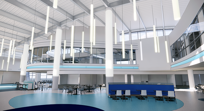 An interior rendering of the Jacksonville International Airport Concourse B expansion now under construction.