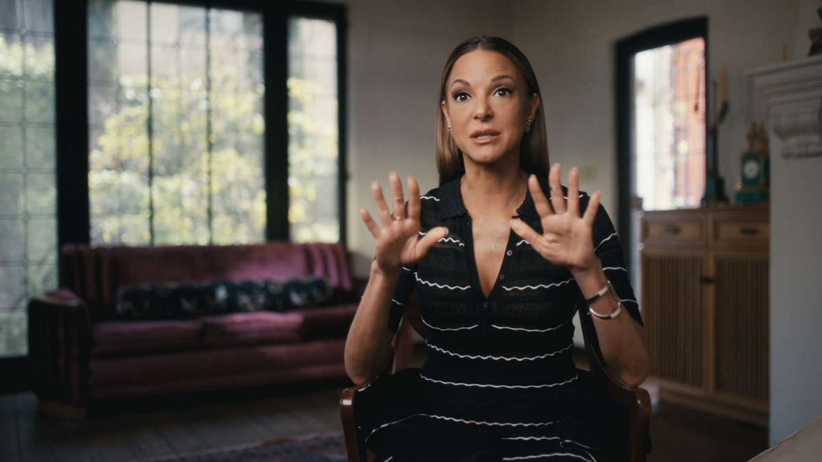 Eva LaRue showing her hands while filming My Nightmare Stalker