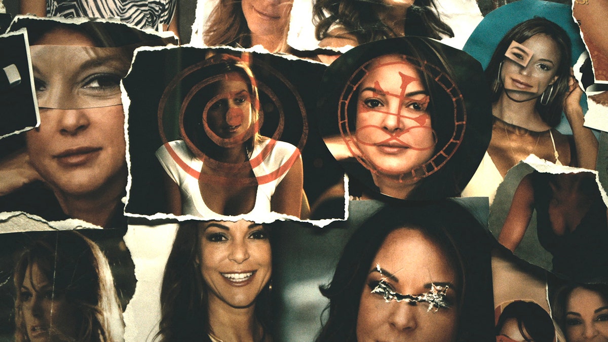 A composite photo of Eva LaRue targeted by a stalker.
