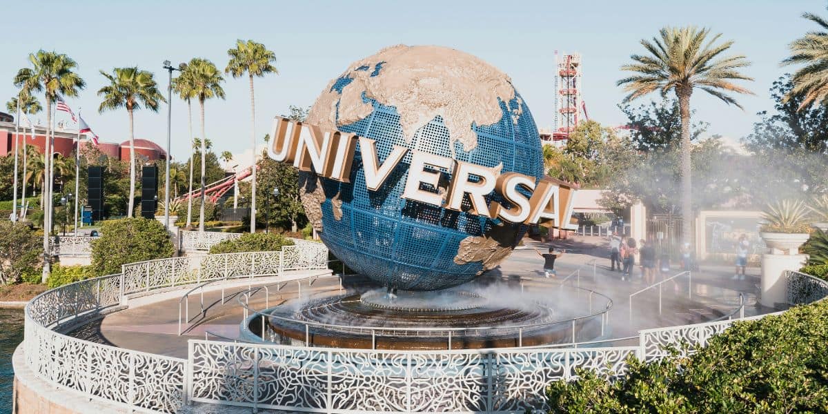 Spinning Universal globe at Universal Orlando Resort
