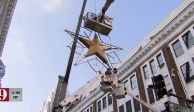 Jack Kazanzas Star was installed 50 feet above downtown Orlando on Sunday