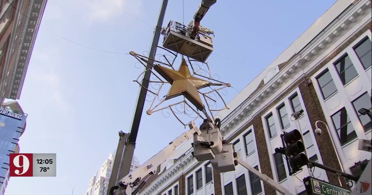 Jack Kazanzas Star was installed 50 feet above downtown Orlando on Sunday