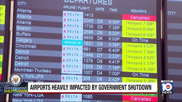 Frustrations grow at South Florida airports as cancellations, delays continue amid government shutdown