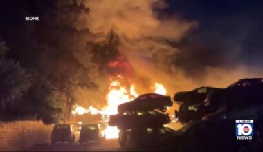 Fire crews rush to fight blaze at Opa-locka junkyard