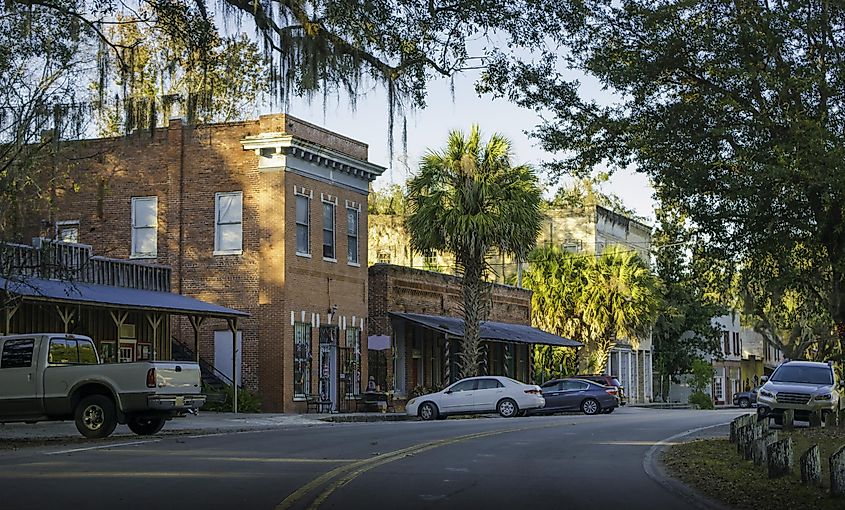 Historic downtown Micanopy, near Gainesville, Florida