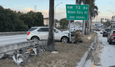 Man killed in crash that shut down NW 36th St before Milam Dairy Road – NBC 6 South Florida