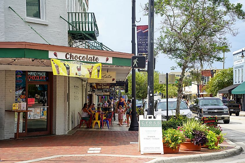 The downtown area of DeLand, Florida