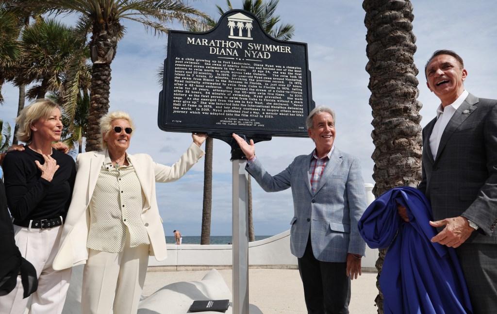 A day for Diana Nyad, and a reunion of 'two Fort Lauderdale girls'