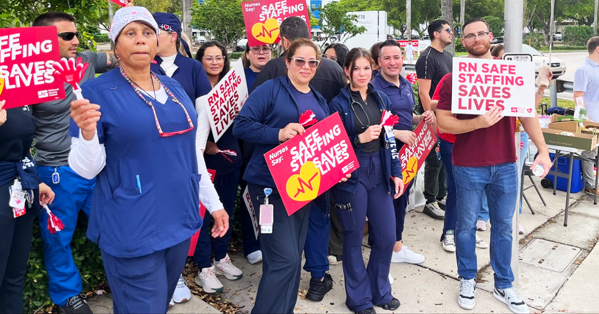 South Florida nurses union rallies in Hialeah for better pay, patient safety