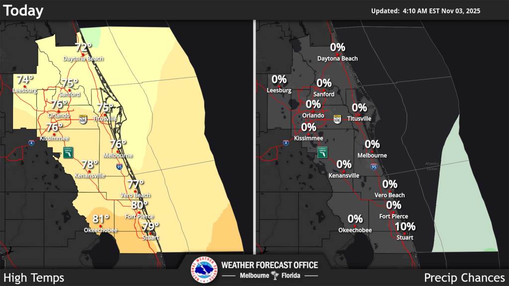 Central Florida could see temps drop into 50s overnight – Orlando Sentinel
