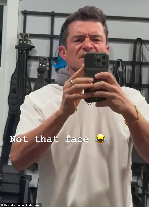 Orlando bloom showed off his gym face as he hit the gym for an early morning work out on Friday