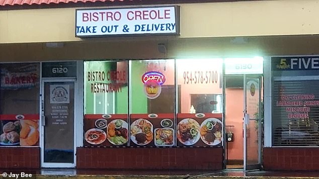 The father was inside of Bistro Creole Restaurant in Sunrise, Florida and said he'd only left his daughter alone for two minutes