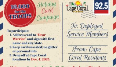 REMINDER: City of Cape Coral Participates in ﻿“10,000 for the Troops” Holiday Card Campaign