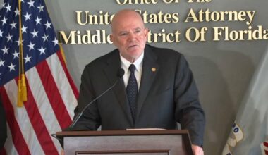 U.S. Attorney Gregory W. Kehoe talks to reporters Friday about the arrests. (Spectrum News)