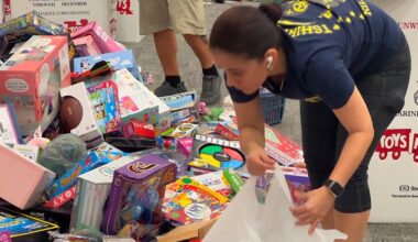This is the largest year on record for Toys for Tots Pinellas, with 9,500 children signed up to receive gifts. (Spectrum News/Fadia Patterson)