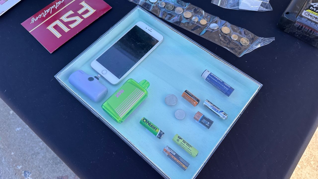 Hillsborough County officials are urging residents to properly dispose of lithium-ion batteries. (Spectrum News/Fallon Silcox)