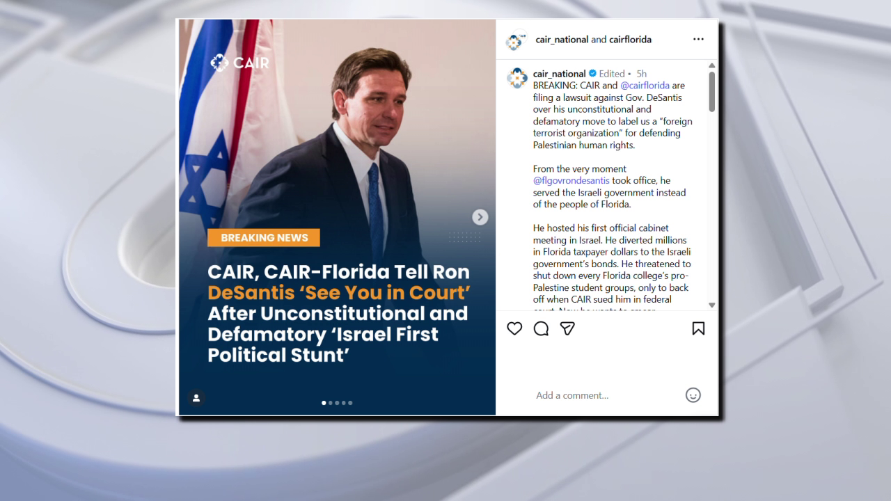 CAIR vows legal action as Florida follows Texas in targeting the organization