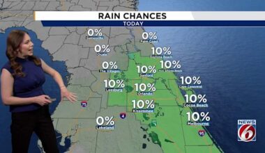 Comfortable temps in Central Florida ahead of weekend warmup