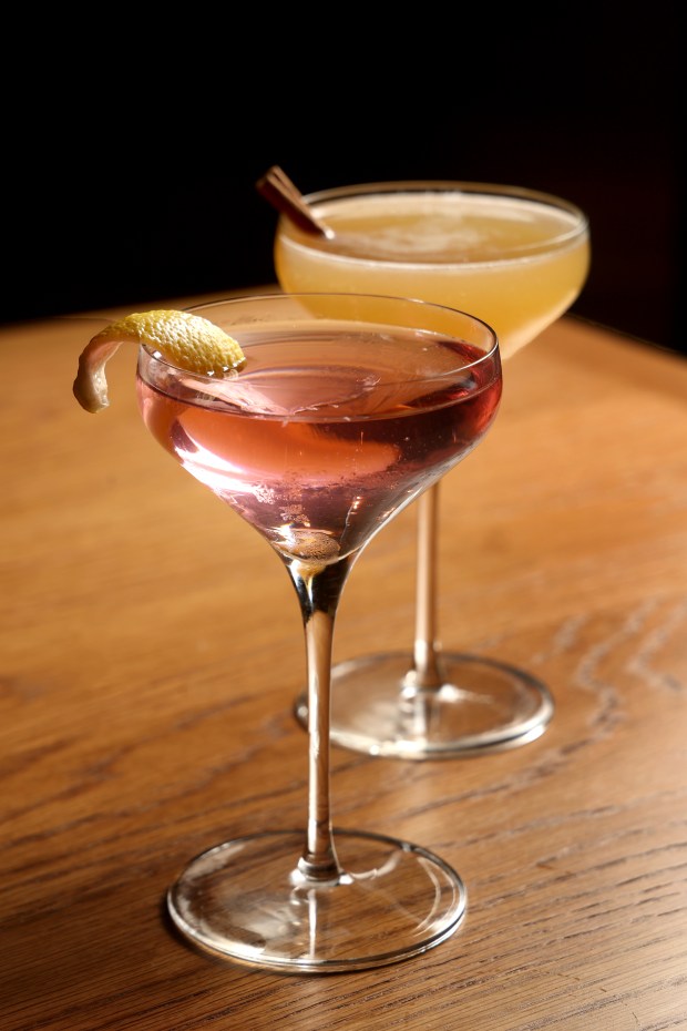 A wide array of cocktails are offered at the Florida Room restaurant at The Fort pickleball complex in Snyder Park on Thursday, Nov. 20, 2025. (Mike Stocker/South Florida Sun Sentinel)