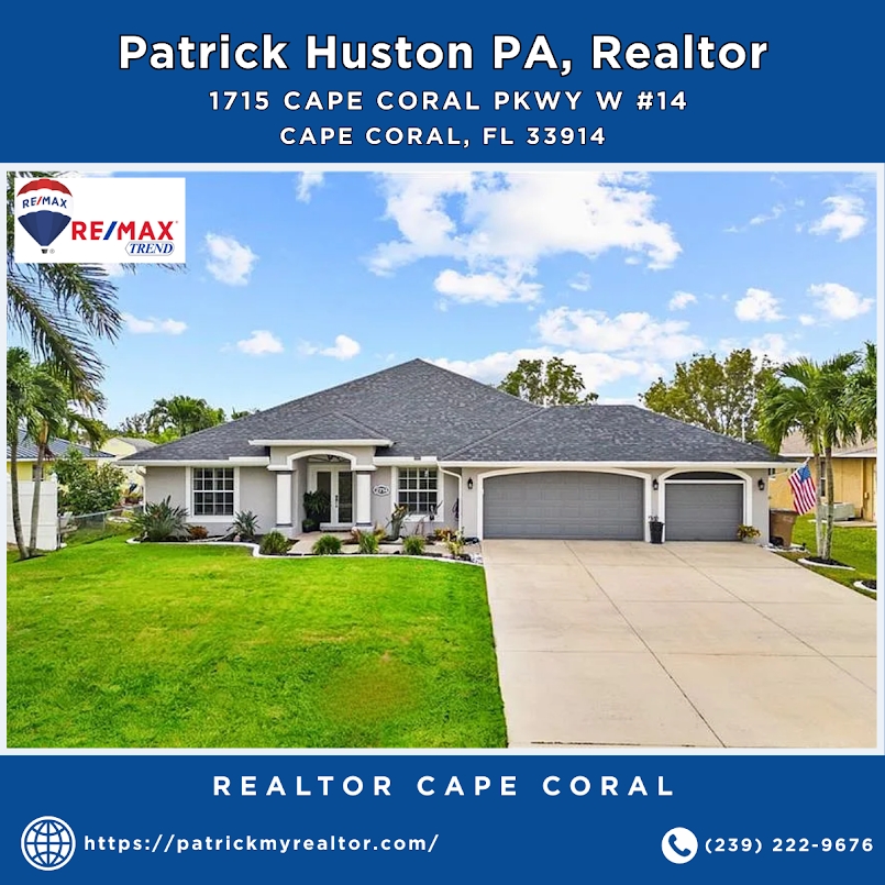 Patrick Huston PA, Realtor Solidifies Position as Premier Realtor Cape Coral Residents Trust for Exceptional Real Estate Service and Market-Leading Results