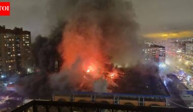 Market engulfed in flames in Russia's St Petersburg; several explosions heard - video