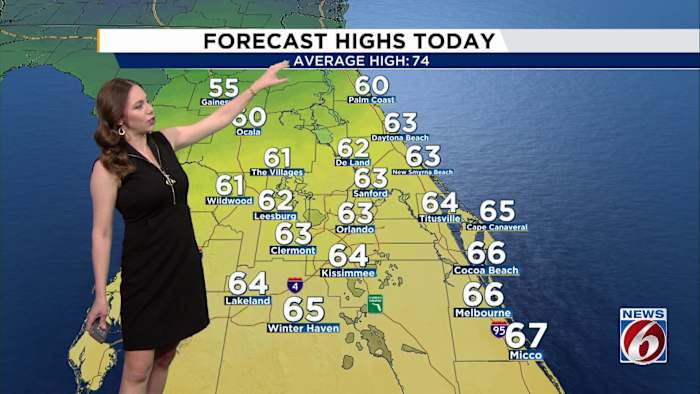 Cool, breezy day on tap in Central Florida before warmup. How long will that last?