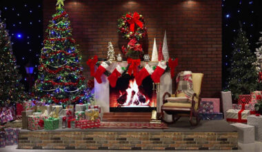 Cozy crackling fireplace, Christmas classics, Florida holiday fun