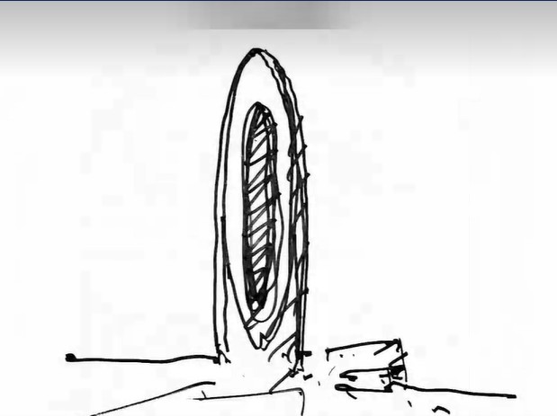 An architect's early sketch of what the new Fort Lauderdale City Hall might look like.