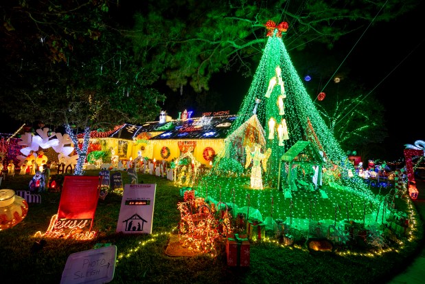 The home at 1003 McKinnon Ave. in Oviedo has an impressive assortment of Christmas lights and decor on Dec. 10, 2025. (Patrick Connolly/Orlando Sentinel)
