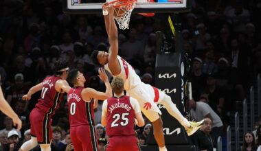 Barnes scores 27, Raptors ease past reeling Heat 112-91. It's Miami's 9th loss in an 11-game span