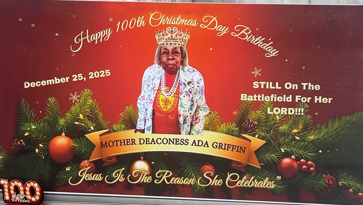 Central Florida woman celebrates 100th birthday on Christmas
