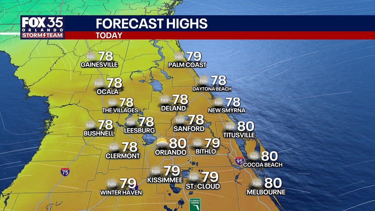 Orlando weather: Temperatures to dip as cold front arrives in Central Florida