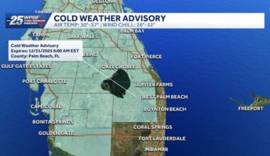 South Florida to experience cold weather into New Year's Day