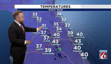 Central Florida sees near-freezing temps with warmup down the road