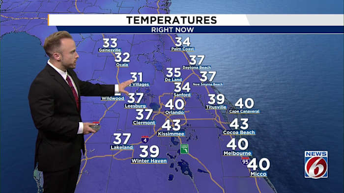 Central Florida sees near-freezing temps with warmup down the road