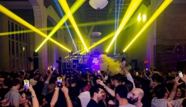 Partygoers at We Belong Here's New Year's Eve party at the DuPont Building in Miami