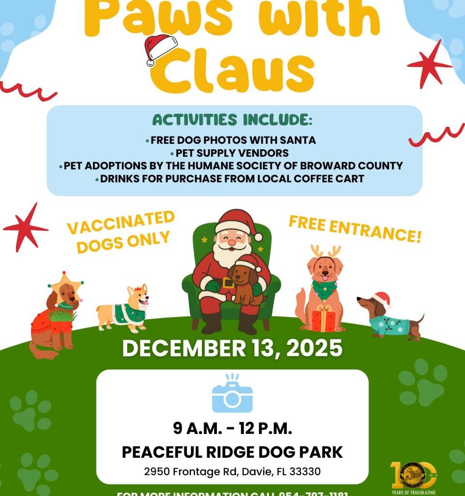 TOWN OF DAVIE’S FIRST-EVER PAWS WITH CLAUS HOLIDAY DOG EVENT