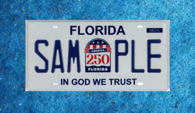 Commemorative 250th U.S. anniversary license plates available this week in Florida