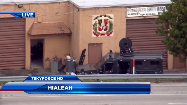 Armed subject in custody after barricading self at Hialeah warehouse, police say - WSVN 7News | Miami News, Weather, Sports