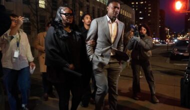 Miami Heat's Terry Rozier, right, leaves Brooklyn federal court on Monday, Dec. 8, 2025.