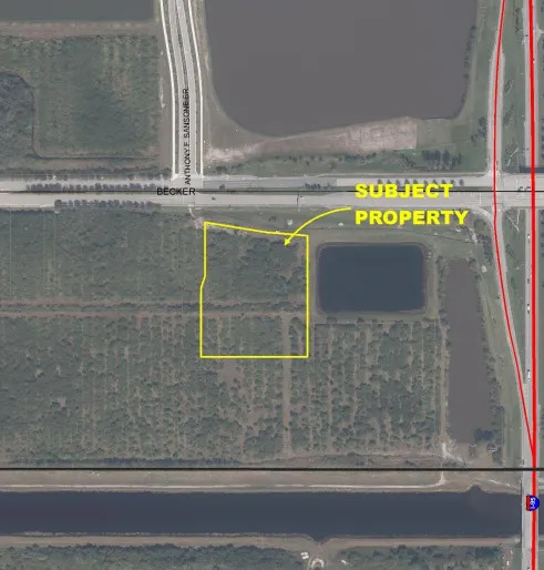 A map shows the planned location for the first Tesla store and service center on the Treasure Coast, on SW Becker Road near Interstate 95 in Port St. Lucie.