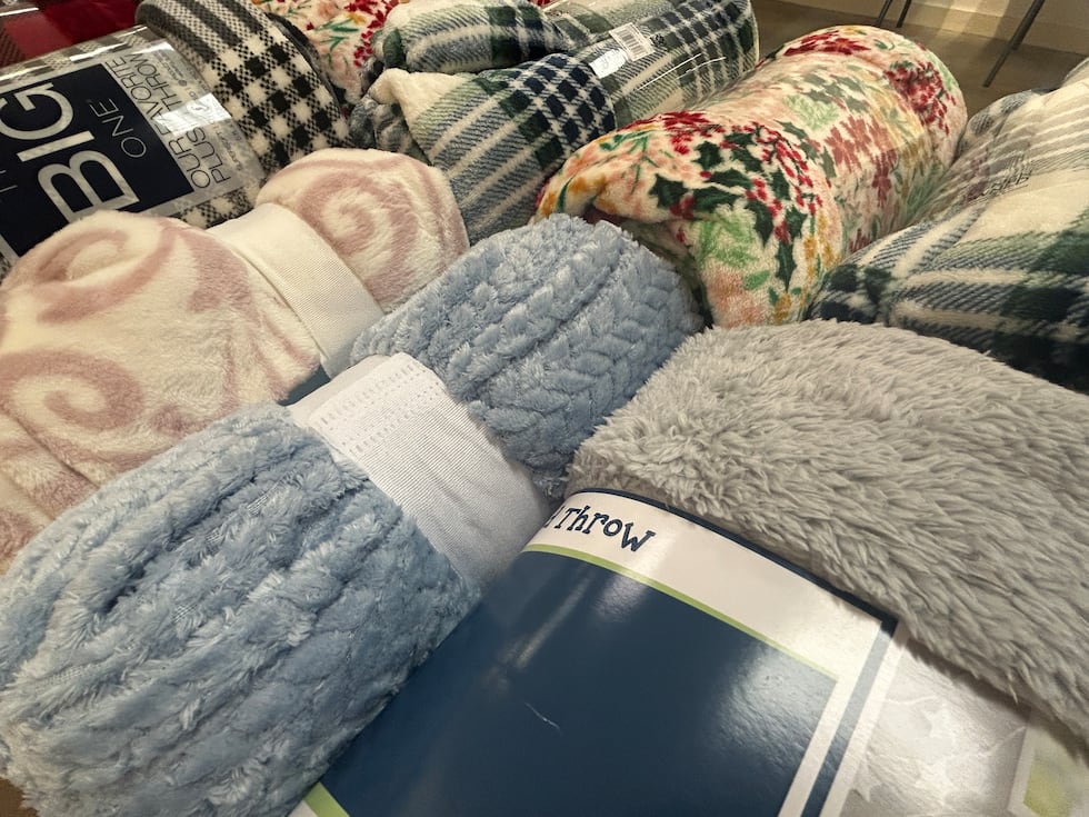 Blankets are always in demand at the Christmas Connection.