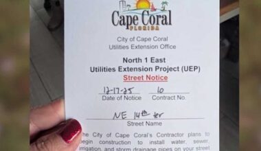 Cape Coral residents voice concerns over construction notices for next UEP phase