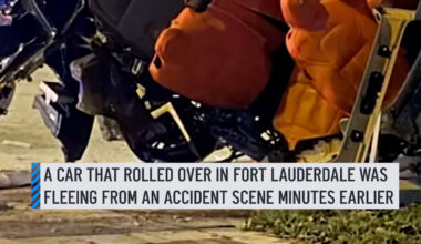 Friday night a car ended up rolling over, and crashing into a house in Fort Lauderdale, after attempting to flee from an accident scene minute earlier, according to Fort Lauderdale Fire Rescue. When Fire Rescue arrived, the driver was transported to Broward Health Medical Center to treat his injuries. #crash #rollover #broward